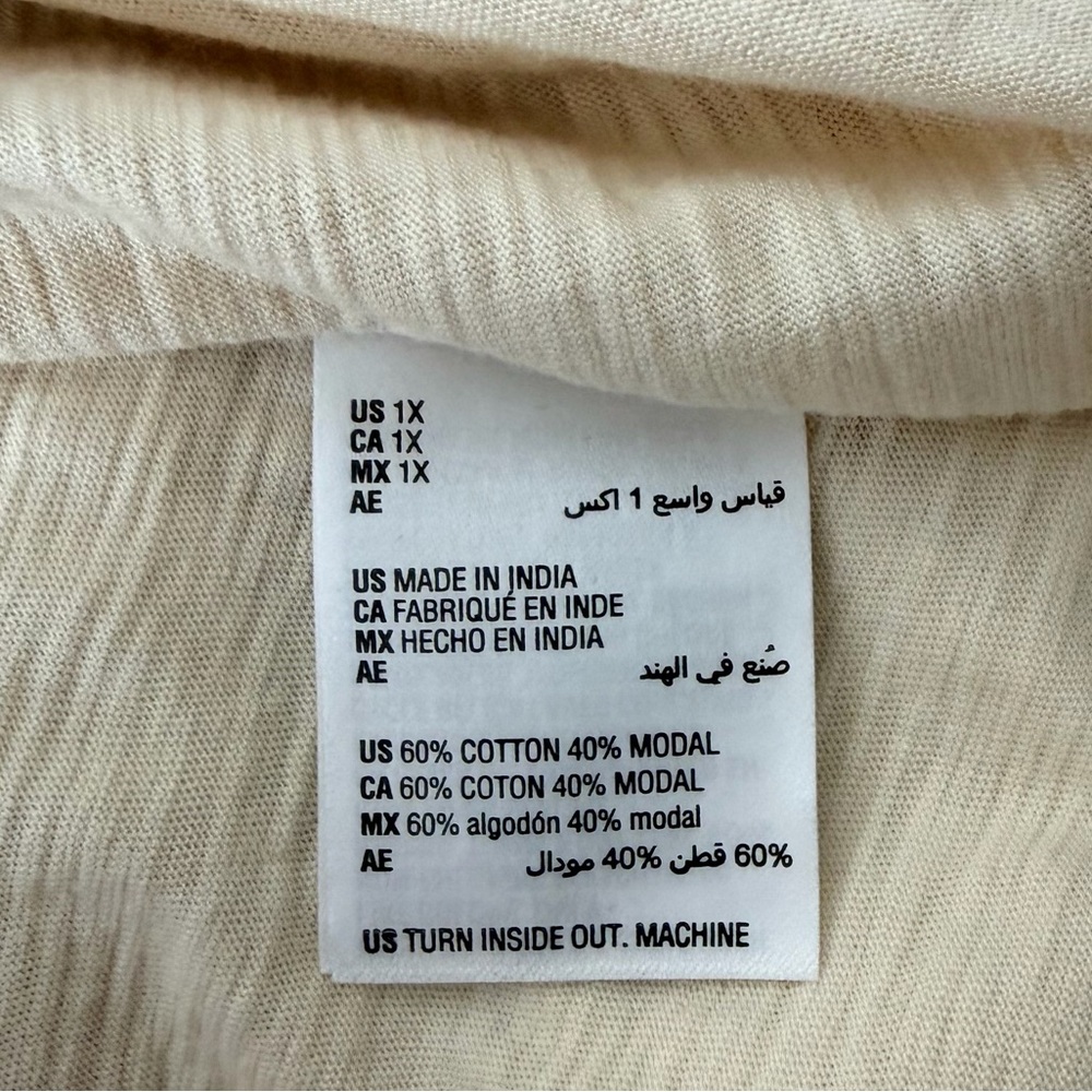 Style & Co Soft Cream Basic tee Blouse‎ 1X New without tag - Picture 7 of 9